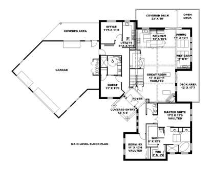 Main Floor Plan for House Plan #039-00601