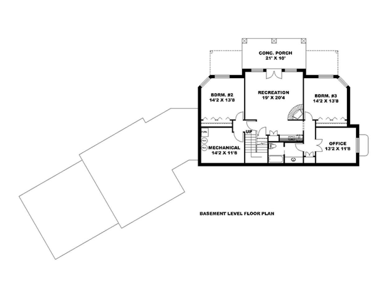 Basement Floor Plan  for House Plan #039-00602