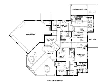Main Floor Plan for House Plan #039-00604