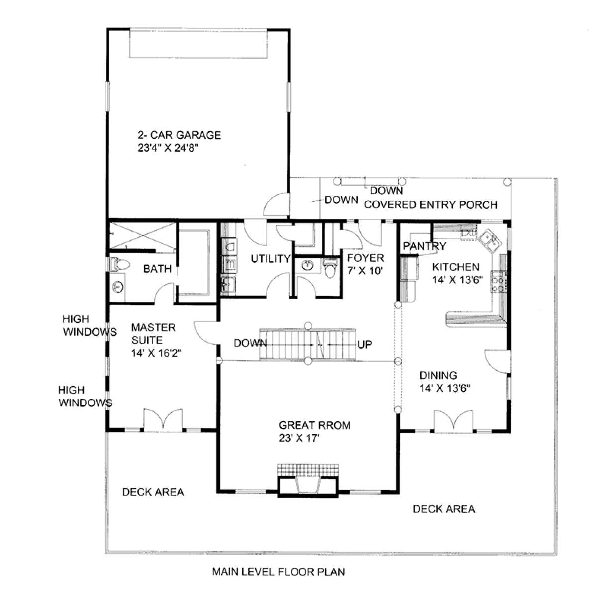 Main Floor Plan for House Plan #039-00608