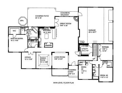 Main Floor Plan for House Plan #039-00609
