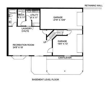 Basement Floor Plan  for House Plan #039-00610