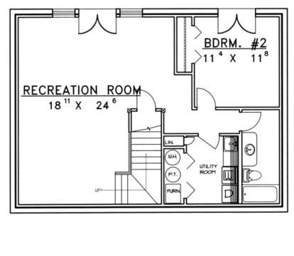 Basement Floor for House Plan #039-00387