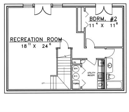 Basement Floor for House Plan #039-00387