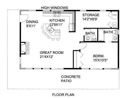 Main Floor Plan for House Plan #039-00613