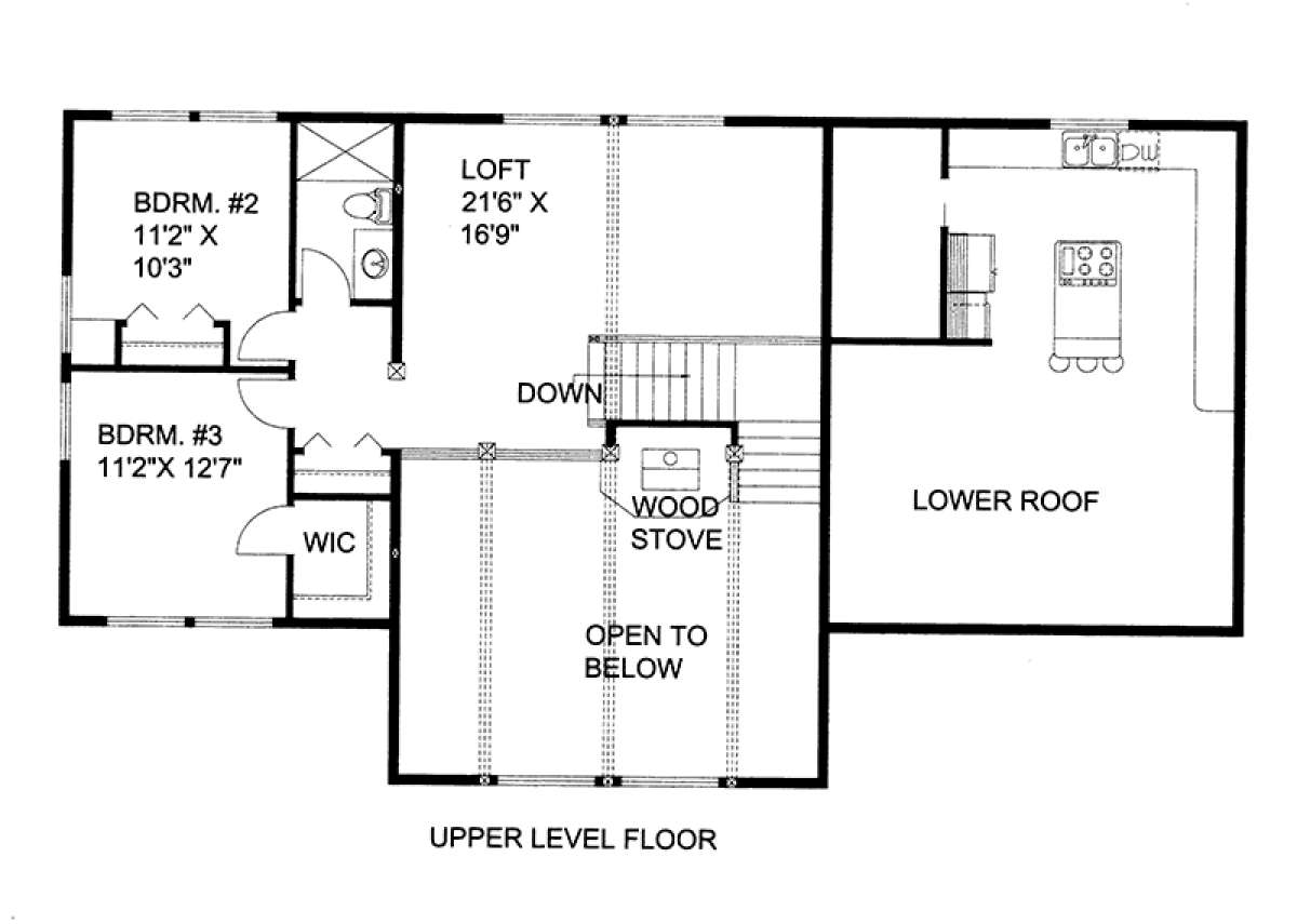 Upper Floor Plan for House Plan #039-00614