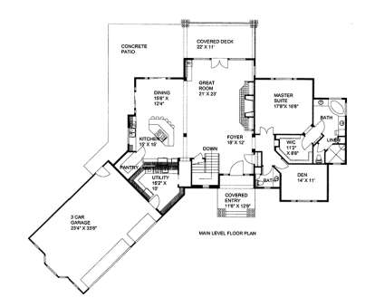 Main Floor Plan for House Plan #039-00616