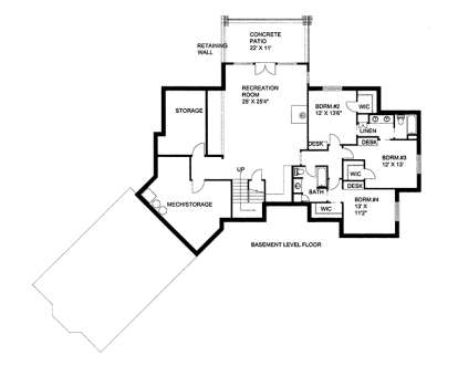 Basement Floor Plan  for House Plan #039-00616