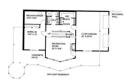 Basement Floor Plan for House Plan #039-00617