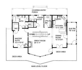 Main Floor Plan for House Plan #039-00619