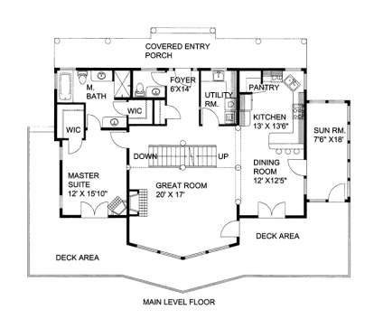 Main Floor Plan for House Plan #039-00619