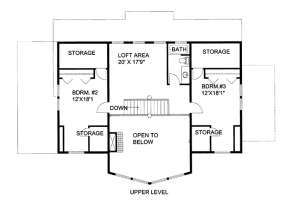 Upper Floor Plan for House Plan #039-00619