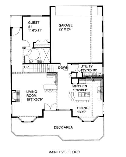 Main Floor Plan for House Plan #039-00620