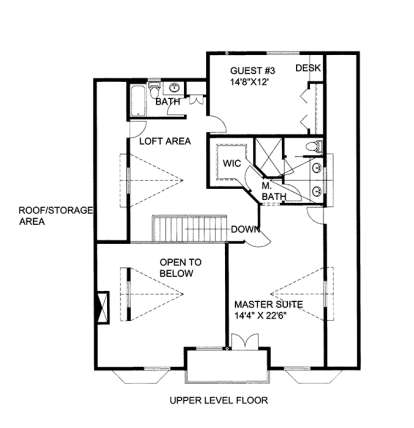 Upper Floor Plan for House Plan #039-00620