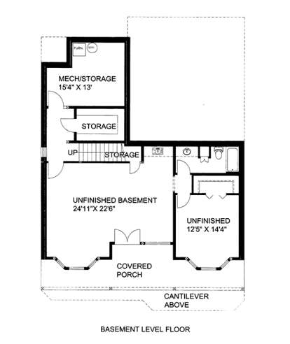 Basement Floor Plan for House Plan #039-00620