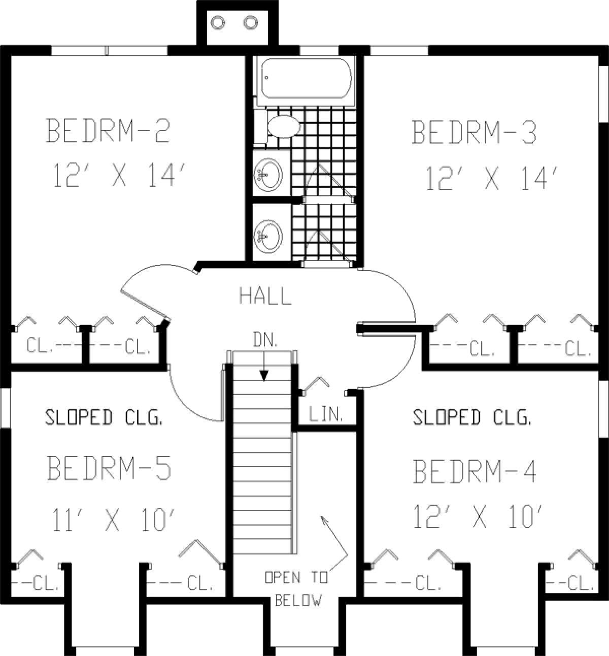 Upper Floor for House Plan #033-00017