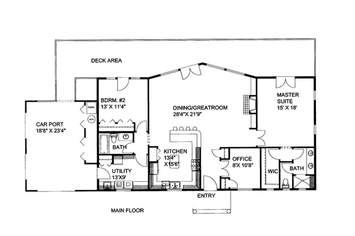 Main Floor Plan for House Plan #039-00621