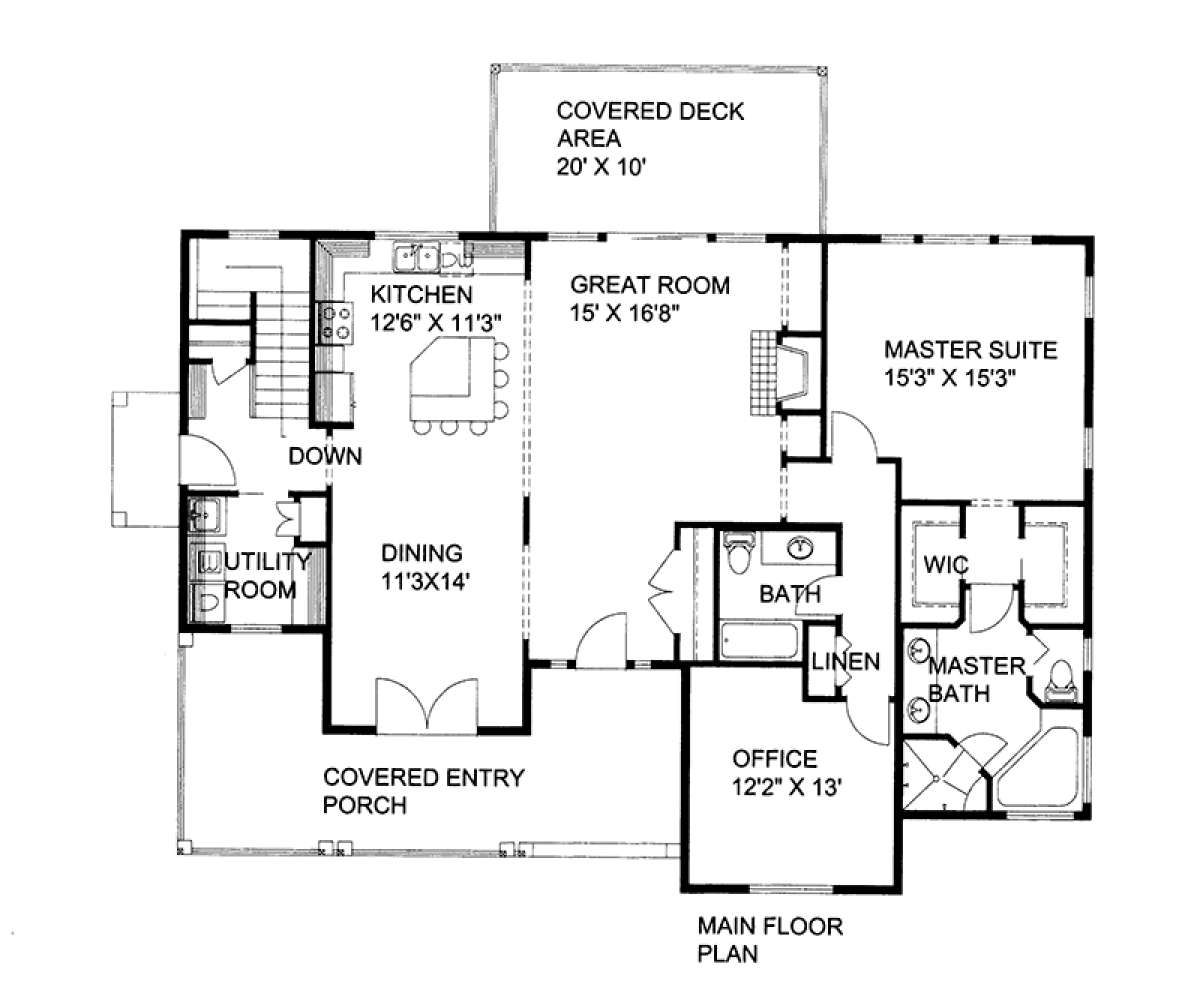 Main Floor Plan for House Plan #039-00623