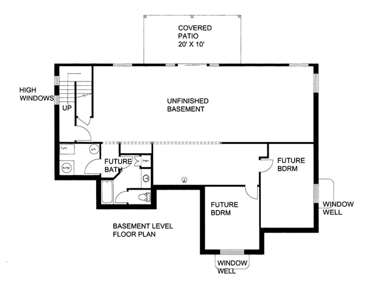 Basement Floor Plan  for House Plan #039-00623