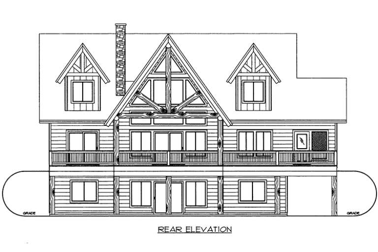 Lake Front House Plan #039-00625 Elevation Photo