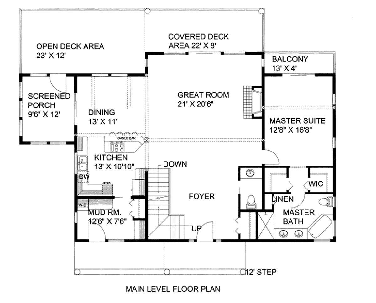 Main Floor Plan for House Plan #039-00625