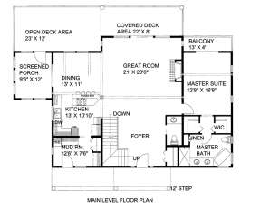 Main Floor Plan for House Plan #039-00625