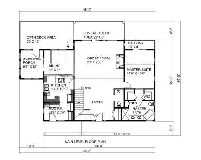 Main Floor Plan for House Plan #039-00625