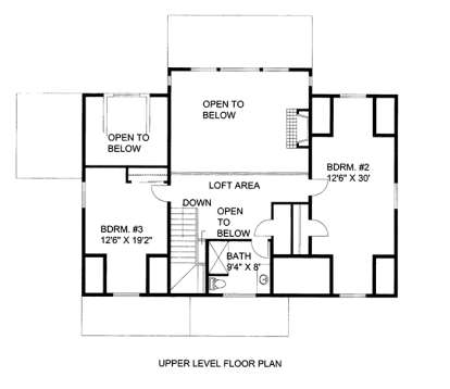 Upper Floor Plan for House Plan #039-00625