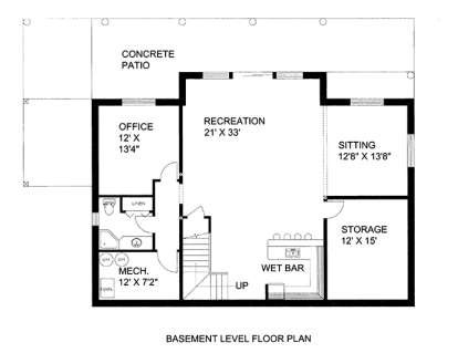 Basement Floor Plan for House Plan #039-00625
