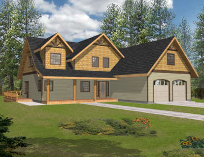Cabin House Plan #039-00389 Elevation Photo