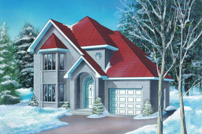 European House Plan #6146-00043 Elevation Photo