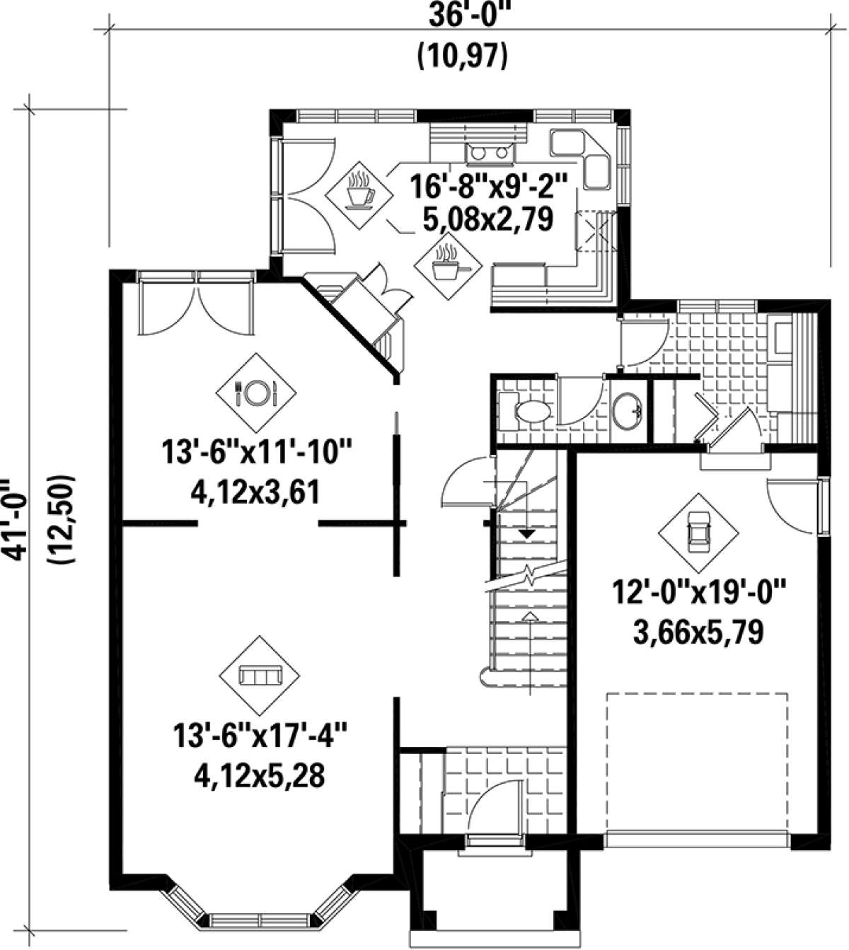 Main Floor Plan for House Plan #6146-00043