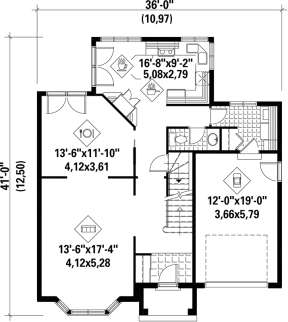 Main Floor Plan for House Plan #6146-00043