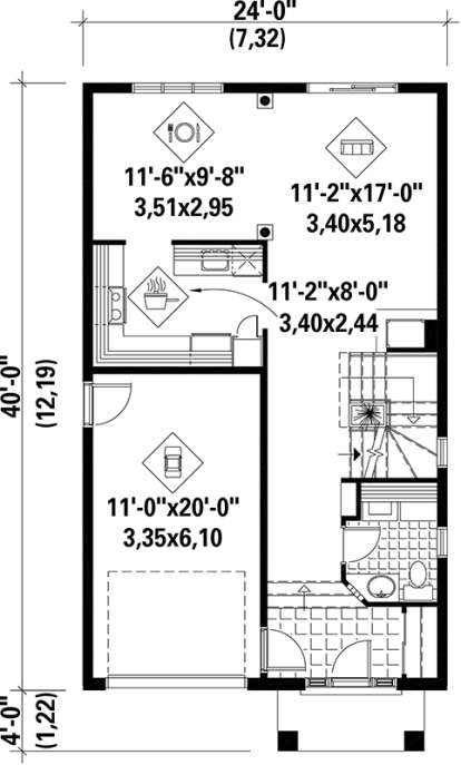 Main Floor Plan for House Plan #6146-00044