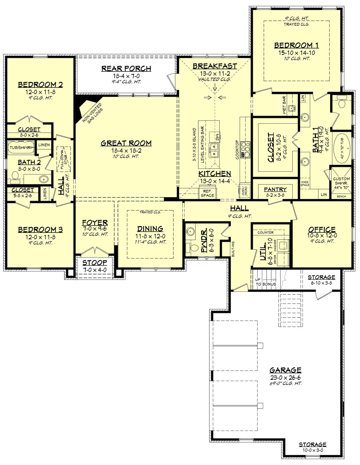 Main Floor for House Plan #041-00136