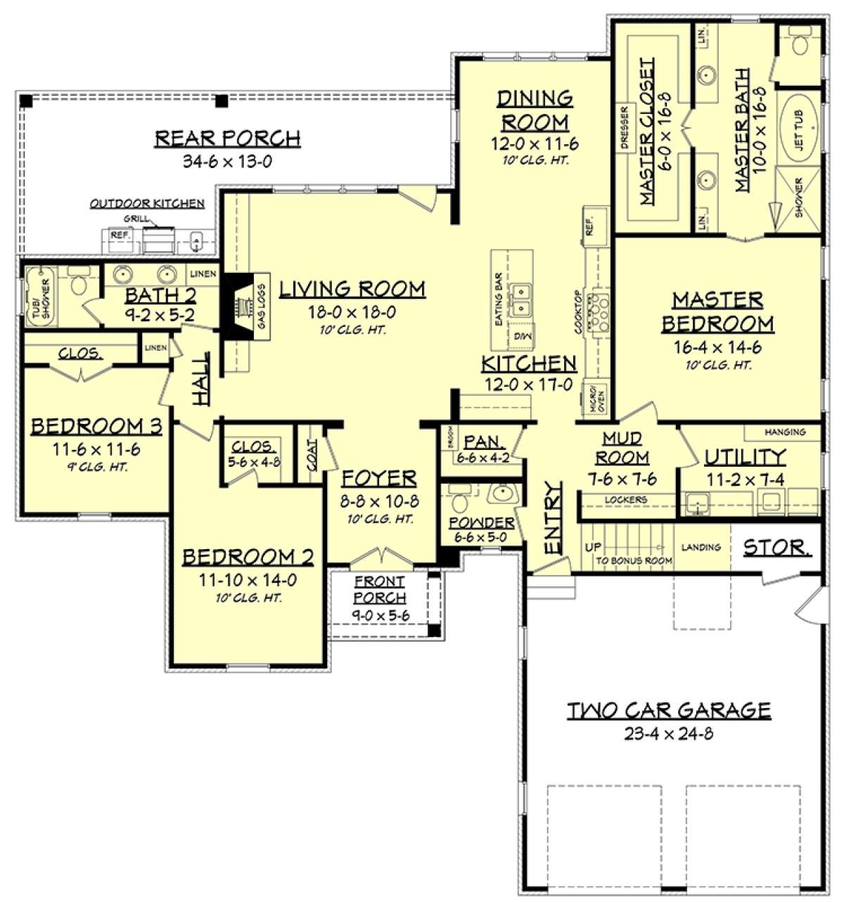 Main Floor Plan for House Plan #041-00138