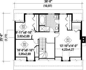 Upper Floor Plan for House Plan #6146-00049
