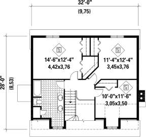 Upper Floor Plan for House Plan #6146-00051