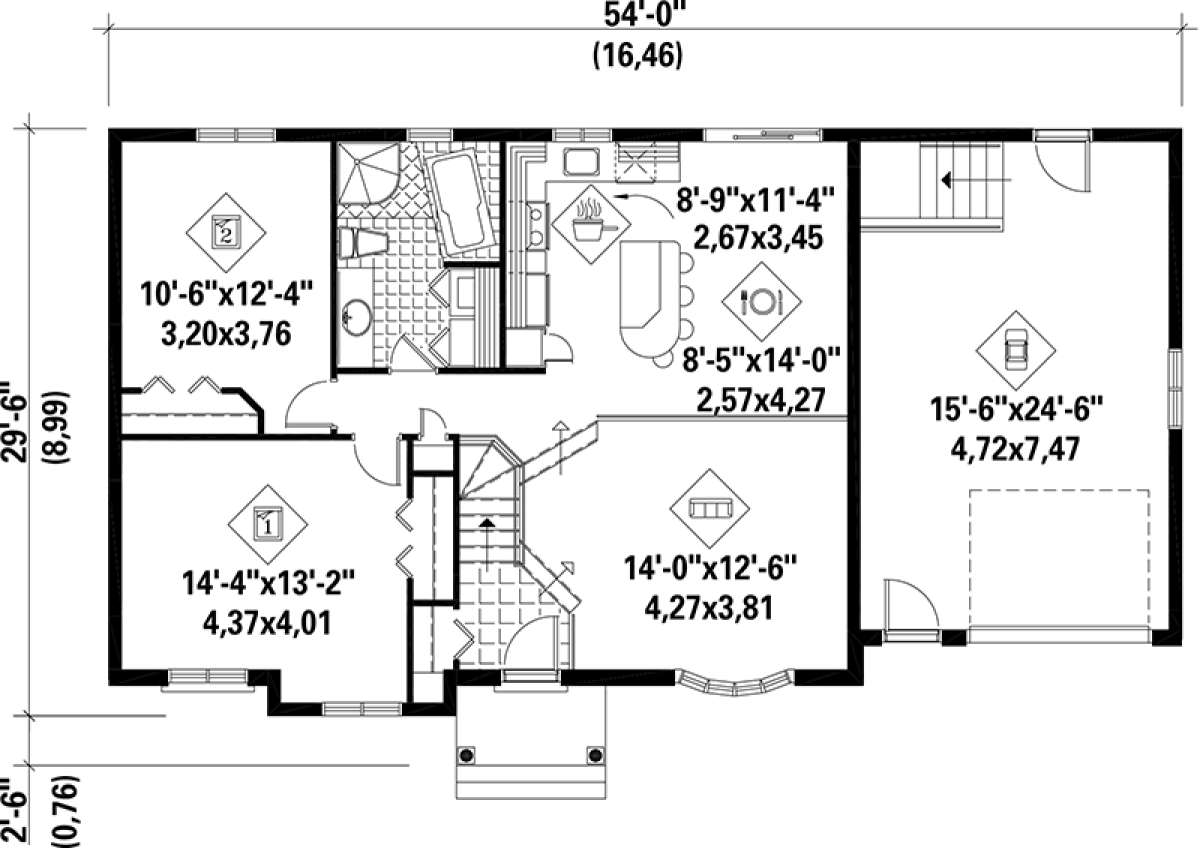 Main Floor Plan for House Plan #6146-00053