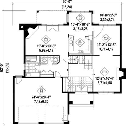 Main Floor Plan for House Plan #6146-00056