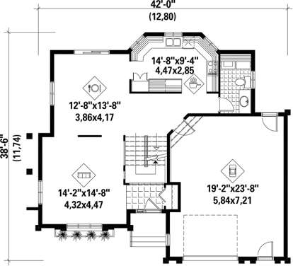 Main Floor Plan for House Plan #6146-00058