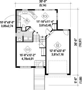 Main Floor Plan for House Plan #6146-00060