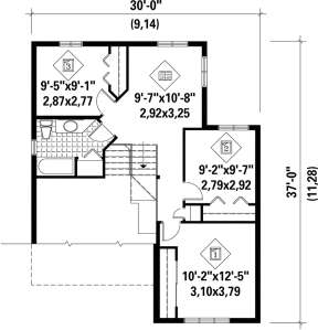 Upper Floor Plan for House Plan #6146-00060