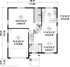 Main Floor Plan for House Plan #6146-00061