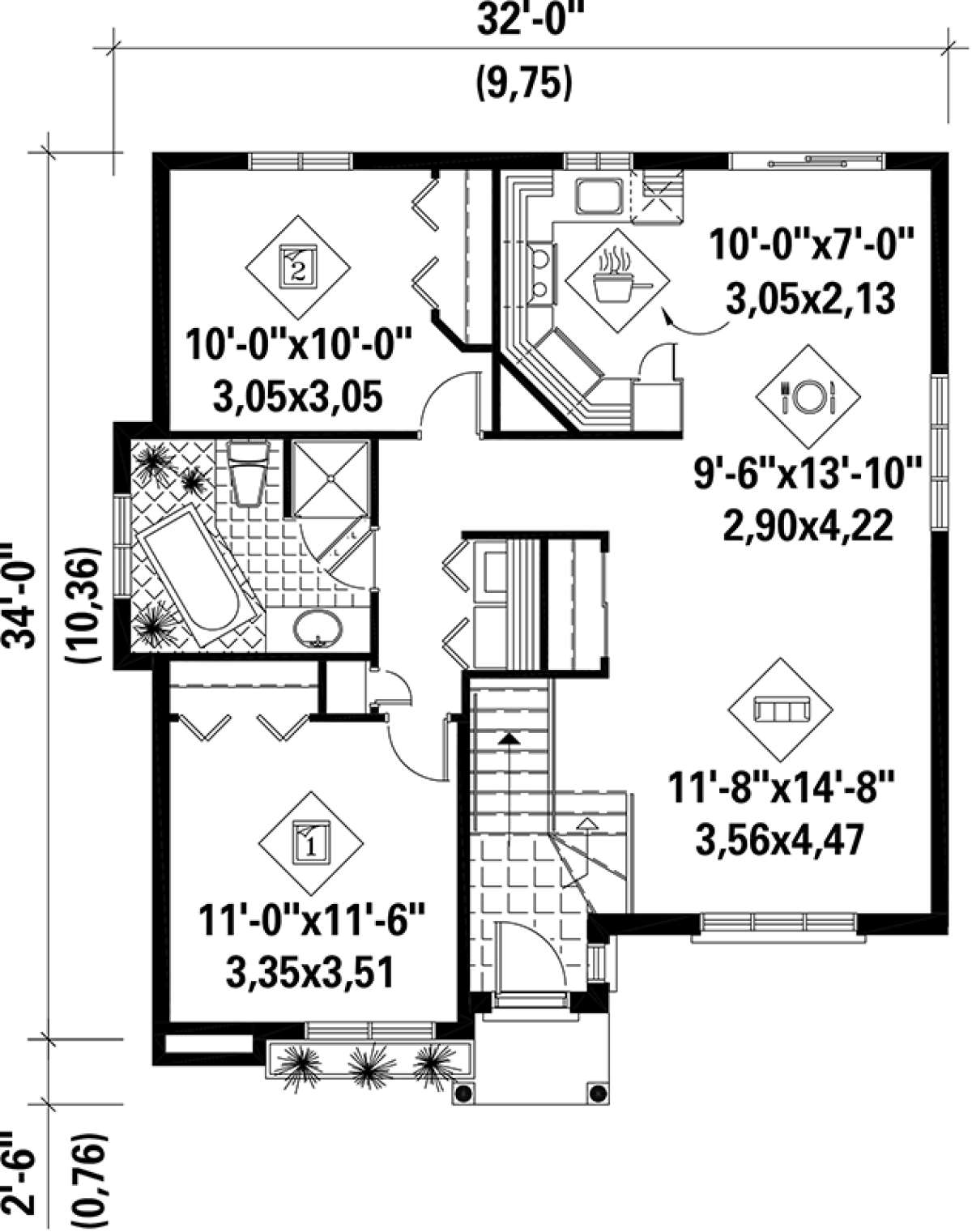 Main Floor Plan for House Plan #6146-00062
