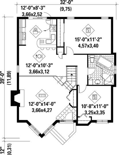 Main Floor Plan for House Plan #6146-00063