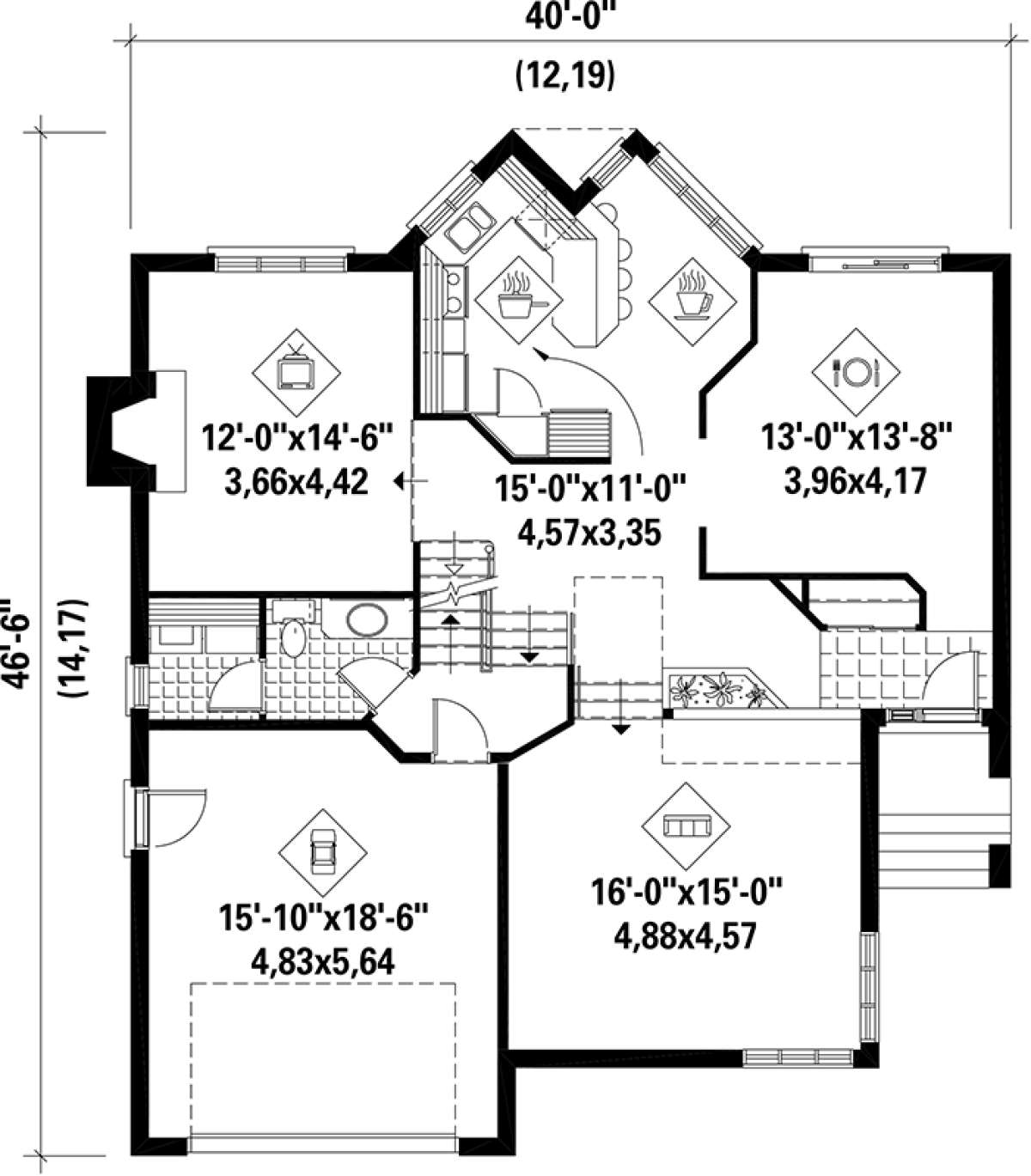 Main Floor Plan for House Plan #6146-00067