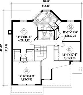 Upper Floor Plan for House Plan #6146-00067