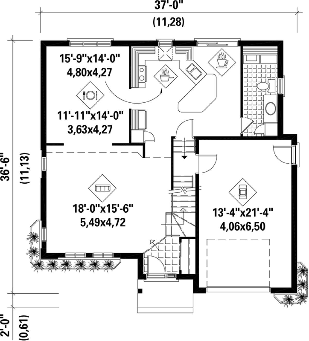 Main Floor Plan for House Plan #6146-00068