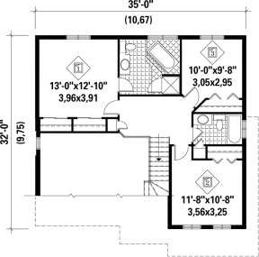 Upper Floor Plan for House Plan #6146-00068